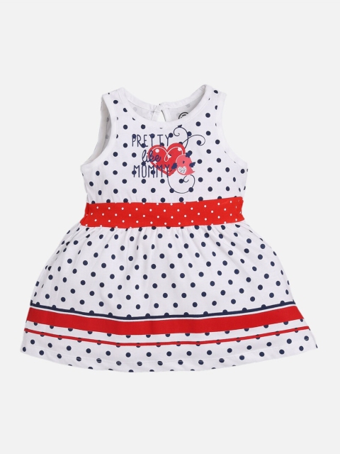 

TAMBOURINE Girls White Printed Fit and Flare Dress