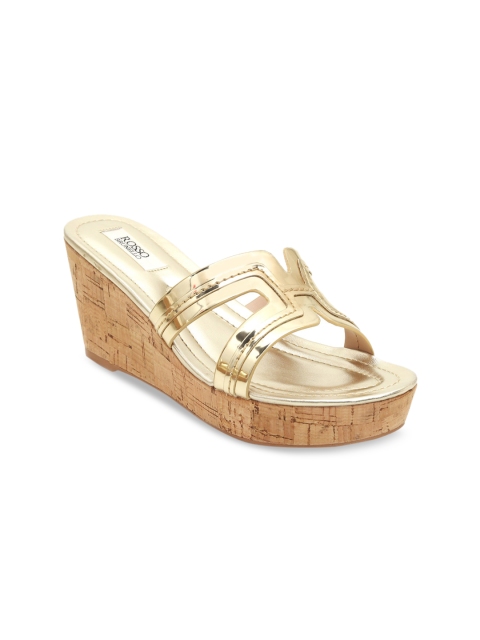 

ROSSO BRUNELLO Women Gold-Toned Solid Wedges
