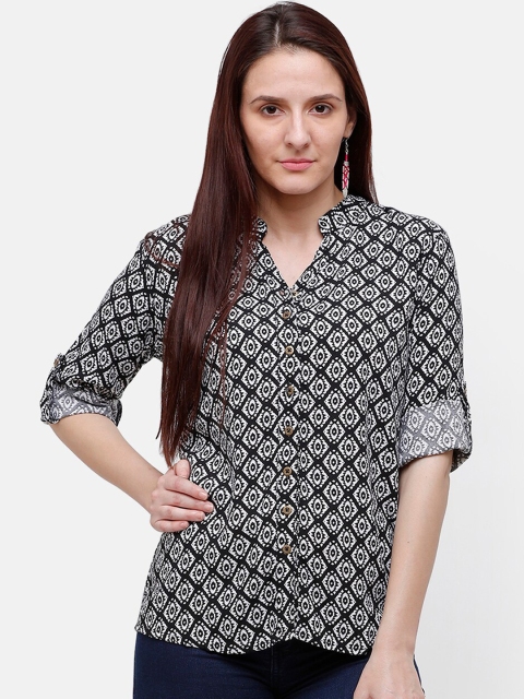 

Rasada Women Black & White Printed Kurti