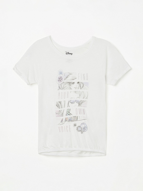 

Fame Forever by Lifestyle Girls White Printed Pure Cotton Top