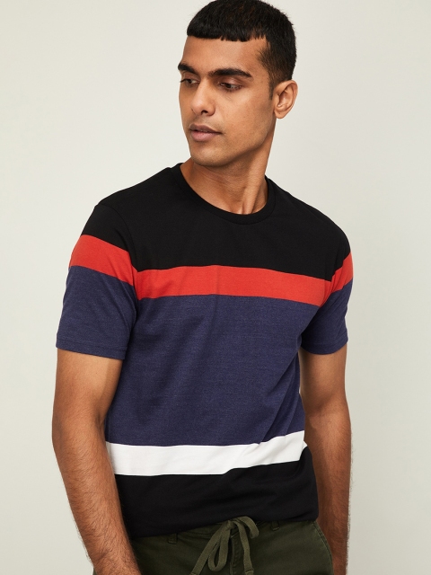 

Bossini Men Multicoloured Colourblocked Round Neck T-shirt, Multi