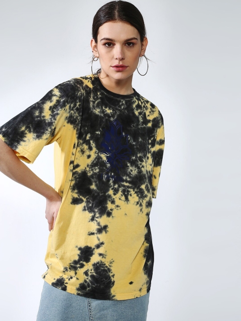 

Blue Saint Women Yellow Dyed Round Neck T-shirt