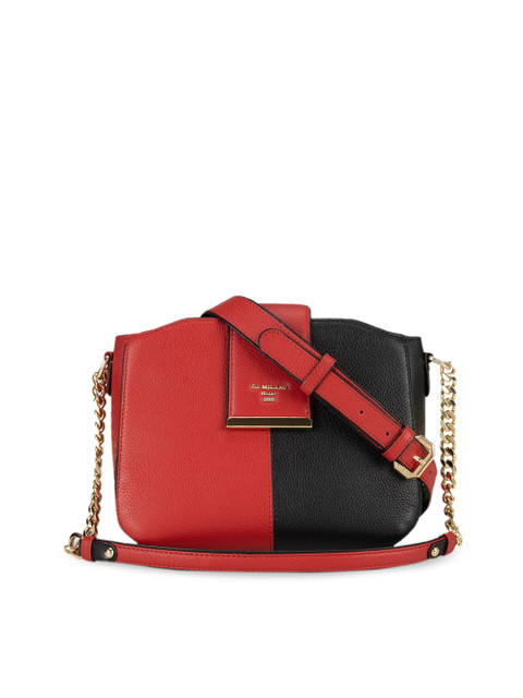 

Da Milano Black Colourblocked Leather Sling Bag