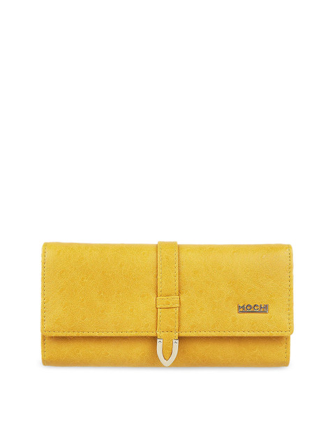 

Mochi Yellow & Gold-Toned Solid Clutch