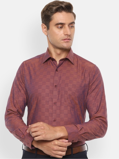 

Van Heusen Men Brown Regular Fit Self Design Casual Shirt