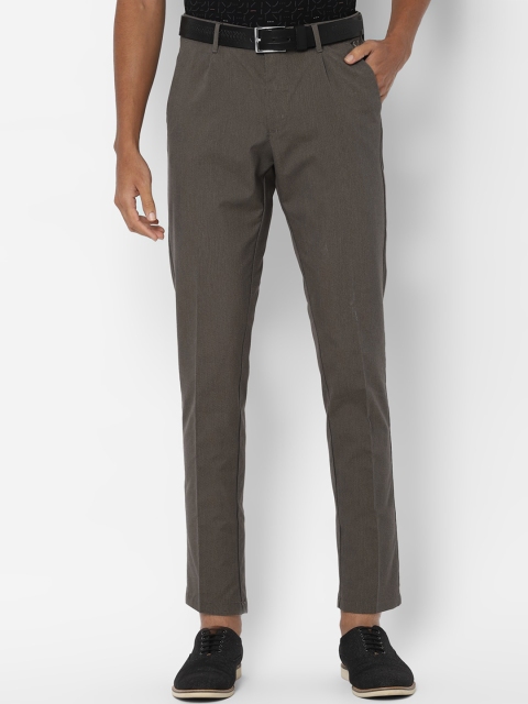 

Allen Solly Men Grey Slim Fit Self Design Regular Trousers