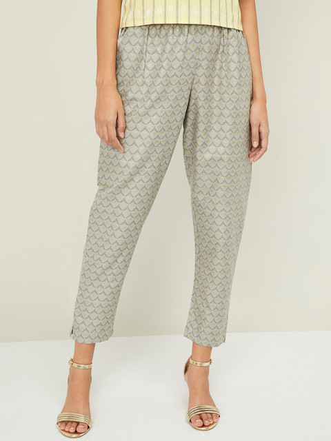 

Melange by Lifestyle Women Grey Regular Fit Self Design Regular Trousers