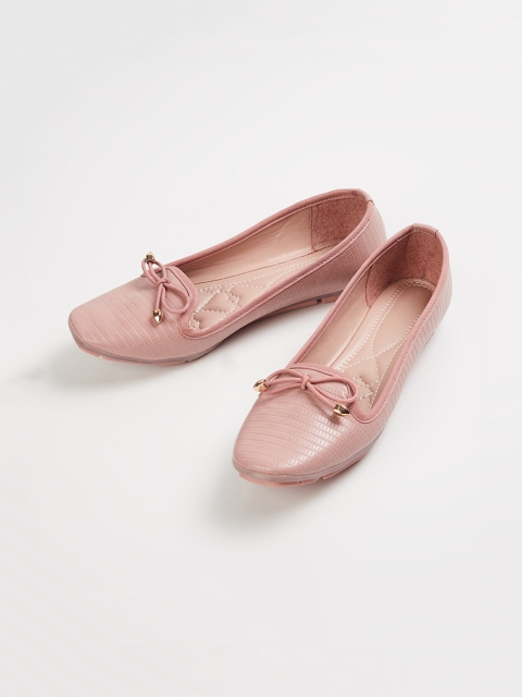

Ginger by Lifestyle Women Pink Solid PU Ballerinas