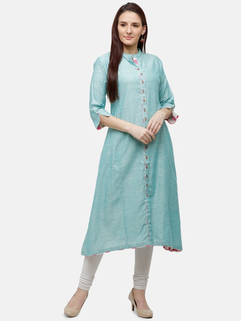 

Rasada Women Turquoise Blue Solid Kurta
