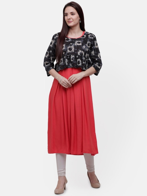 

Rasada Women Red and Blue Printed Layered Kurti