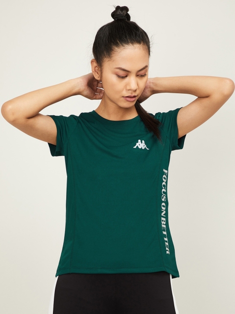 

Kappa Women Green Printed Round Neck T-shirt