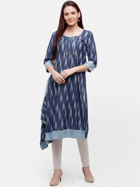 

Rasada Women Blue Ikat Printed Kurta