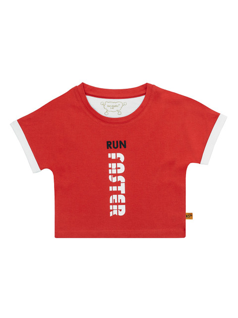 

Kid Studio Red Printed Pure Cotton Top
