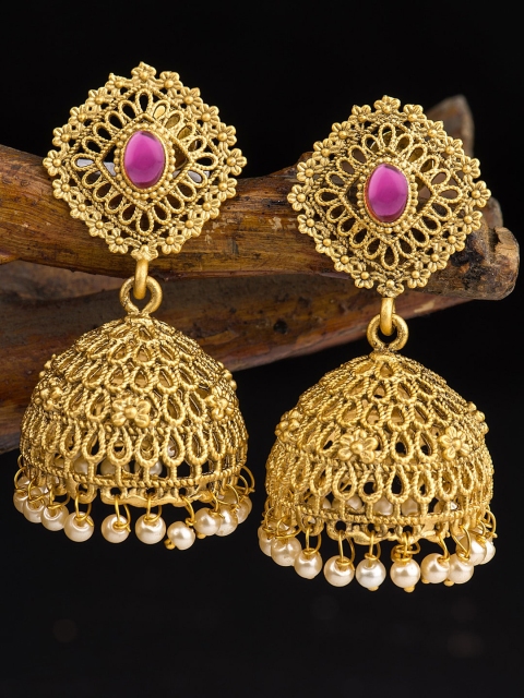 

Alankruthi Gold-Plated Dome Shaped Jhumkas