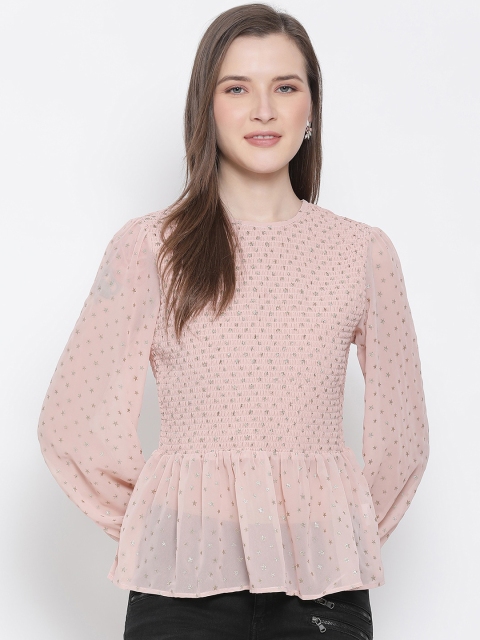 

Oxolloxo Beige Embellished Cinched Waist Top