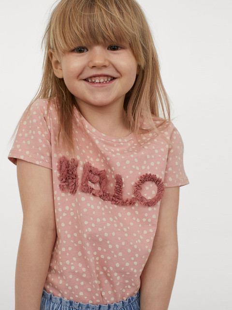 

H&M Girls Pink Printed Interactive-Motif Top