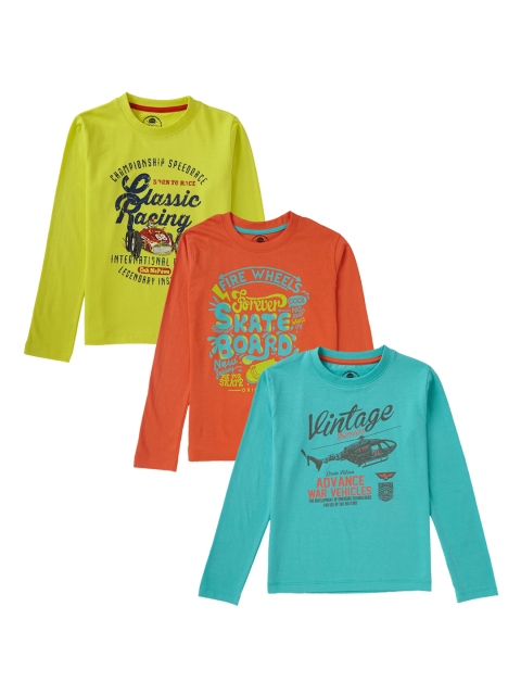 

Cub McPaws Boys Multicoloured Pack of 3 Printed Round Neck T-shirt, Multi