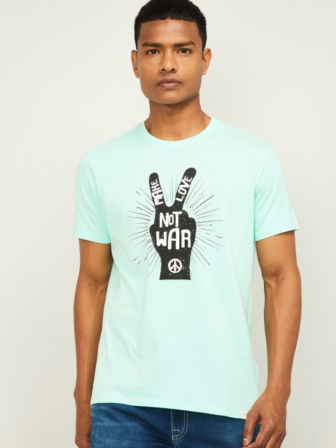 

Forca Men Green Printed Round Neck T-shirt
