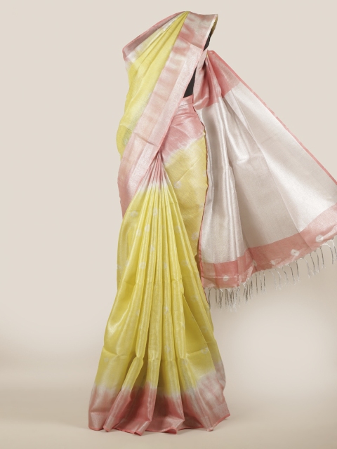 

Pothys Yellow Solid Saree