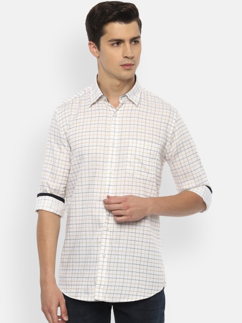 

Van Heusen Sport Men Cream-Coloured Slim Fit Checked Casual Shirt