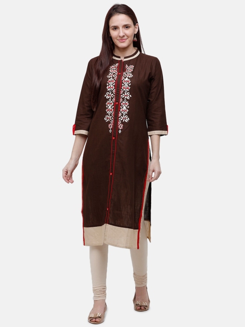 

Rasada Women Brown Ethnic Motifs Yoke Design Kurta