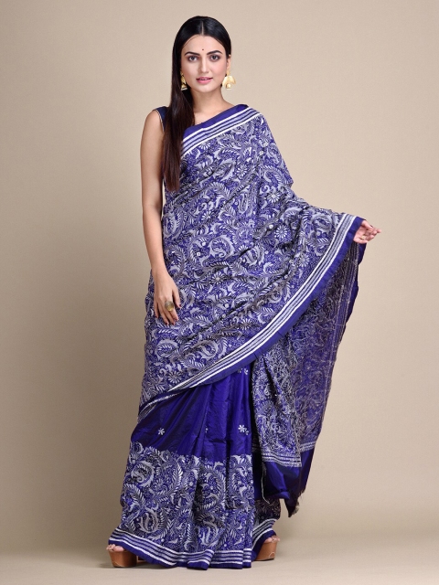 

Mitera Blue Woven Design Pure Silk Saree