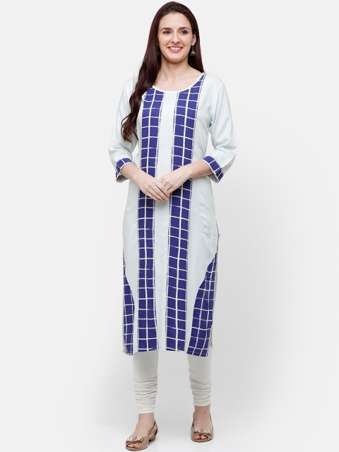 

Rasada Women Blue and White Printed Kurti
