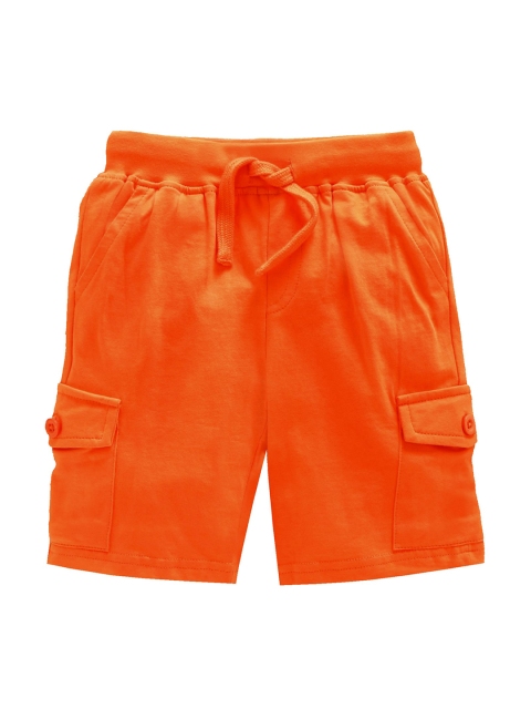 

KiddoPanti Boys Orange Solid Regular Fit Cargo Shorts