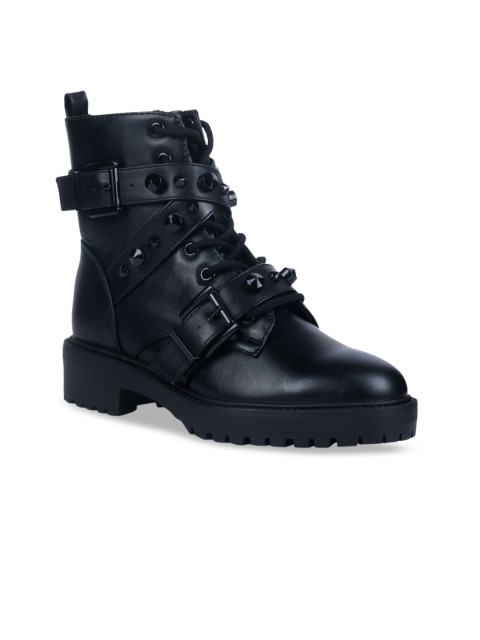 

London Rag Women Black Solid Heeled Boots