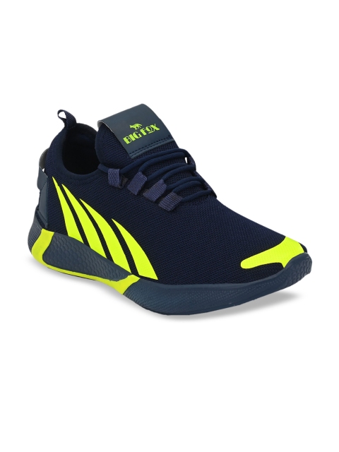 

Big Fox Men Navy Blue Mesh Mid-Top Running Shoes