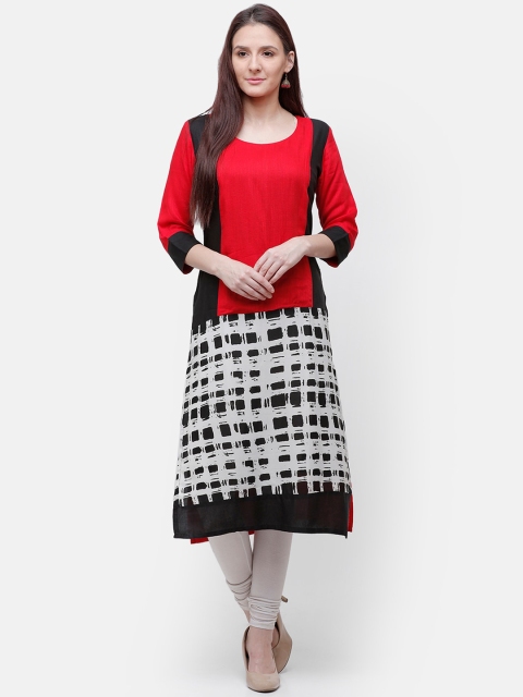 

Rasada Red Checked Kurta
