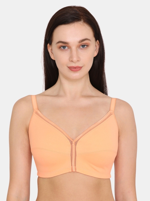 

Zivame Orange Solid Non-Wired Non Padded Minimizer Bra