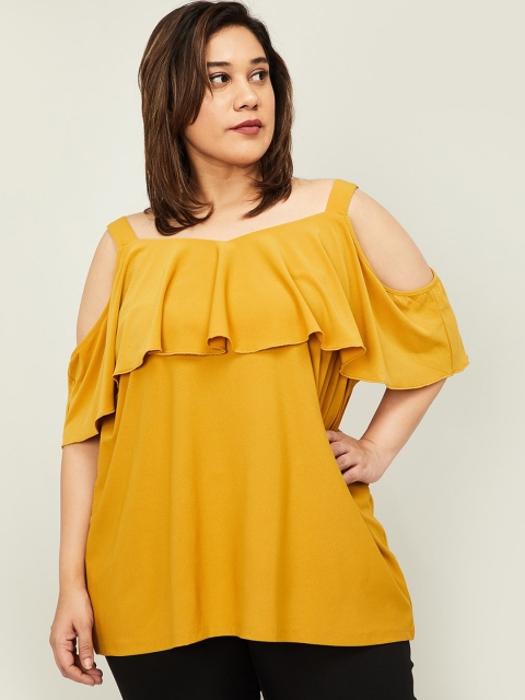 

nexus Women Mustard Yellow Solid Top