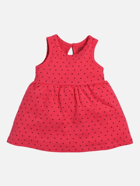 

TAMBOURINE Girls Pink Printed Fit and Flare Dress