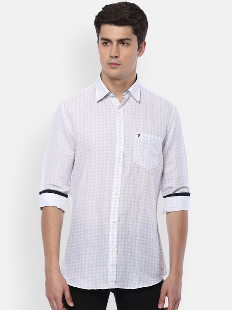 

Van Heusen Sport Men White & Black Slim Fit Printed Casual Shirt