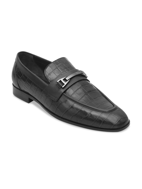 

ROSSO BRUNELLO Men Black Textured Leather Formal Loafers