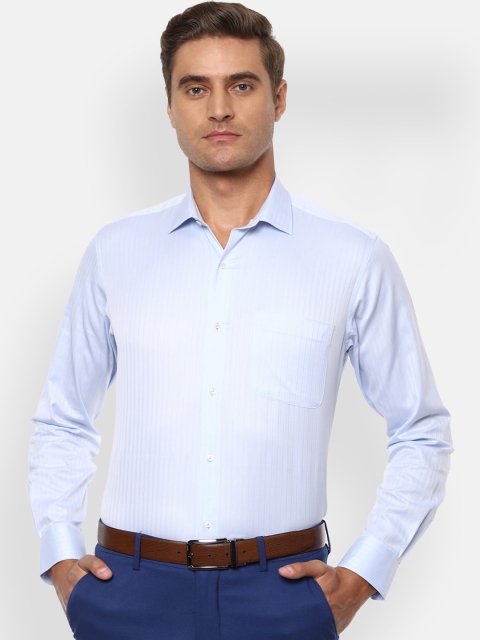 

Van Heusen Men Blue & White Regular Fit Printed Cotton Formal Shirt
