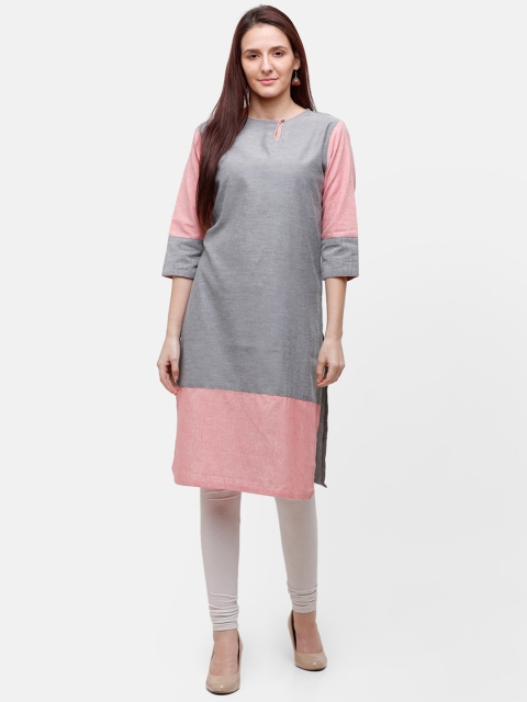 

Rasada Women Grey Colourblocked Kurta