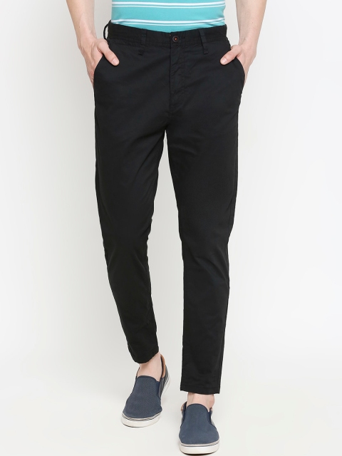 

Urban Ranger by pantaloons Men Black Slim Fit Solid Cotton Regular Trousers