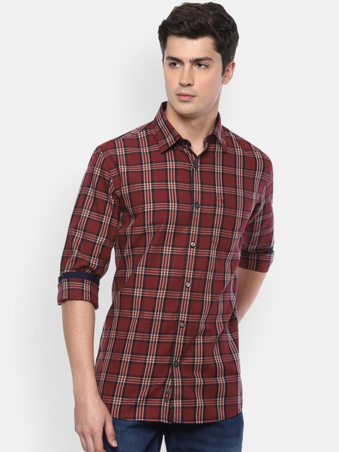 

Van Heusen Sport Men Maroon Slim Fit Checked Casual Shirt