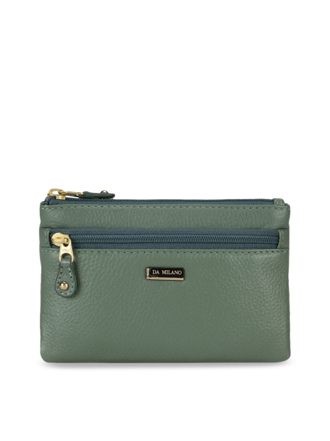 

Da Milano Unisex Green Solid Leather Travel Pouch