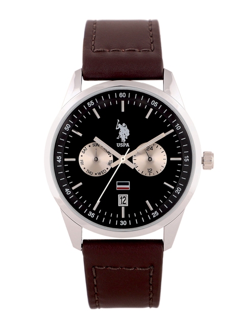 

U.S. Polo Assn. Men Black Analogue Leather Watch USWAT0009