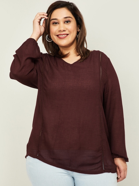 

nexus Women Burgundy Solid Top