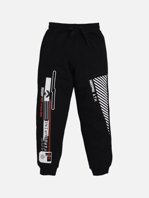 

TAMBOURINE Boys Black & White Solid Joggers