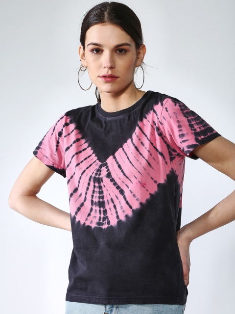 

Blue Saint Women Pink Printed Round Neck T-shirt