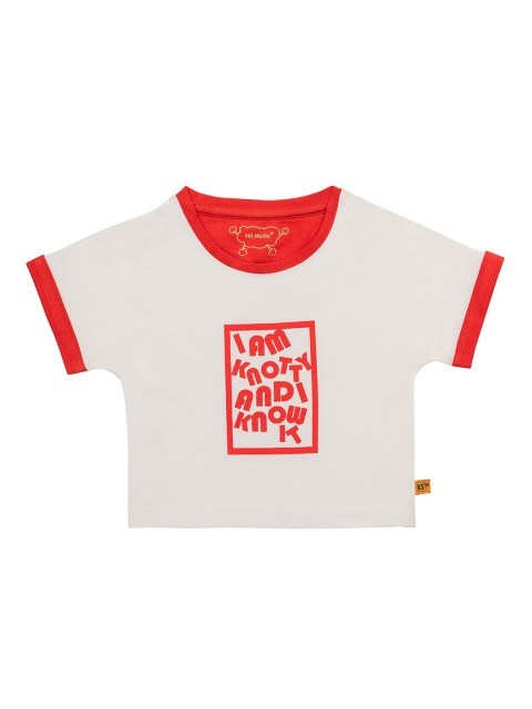 

Kid Studio White Printed Pure Cotton Top
