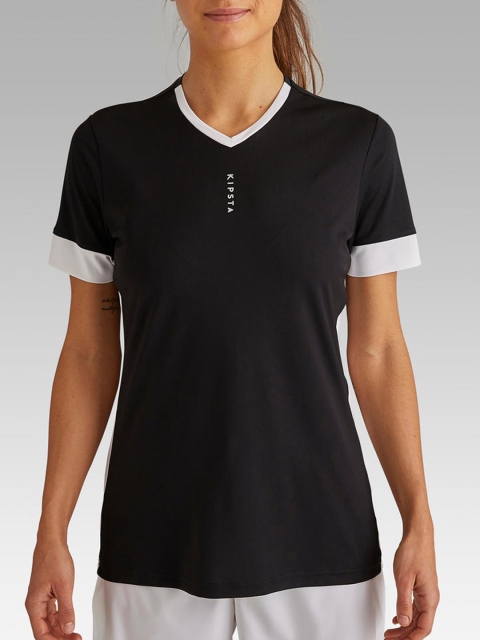 

Kipsta By Decathlon Women Black Solid Football Jersey