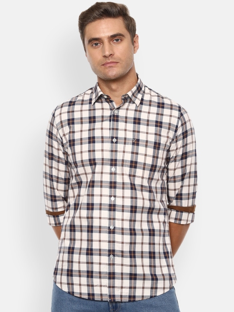 

Van Heusen Sport Men White Slim Fit Checked Casual Shirt