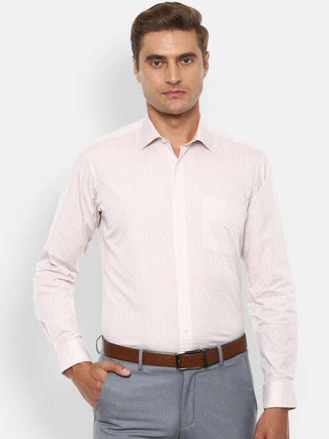 

Van Heusen Men Cream-Coloured Regular Fit Printed Casual Shirt