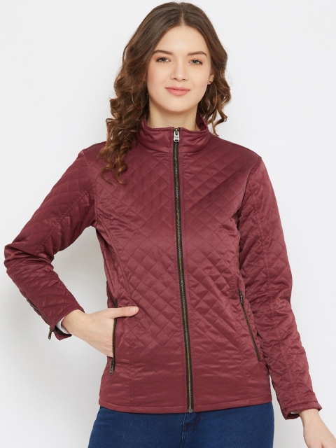 

JUMP USA Women Maroon Solid Lightweight Quilted Jacket